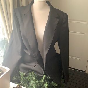 VINTAGE Tan Jay Black Blazer Size 14 100% Polyester